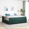 vidaXL Estructura de cama con colch&oacute;n Verde oscuro 200 x 200 cm tela