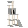 vidaXL Rascador para gatos con postes de sisal gris claro 166 cm