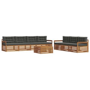 vidaXL Conjunto de sof&aacute;s de exterior 8 pcs Natural y Antracita