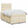 vidaXL Cama box spring con colch&oacute;n tela color crema 120x190 cm
