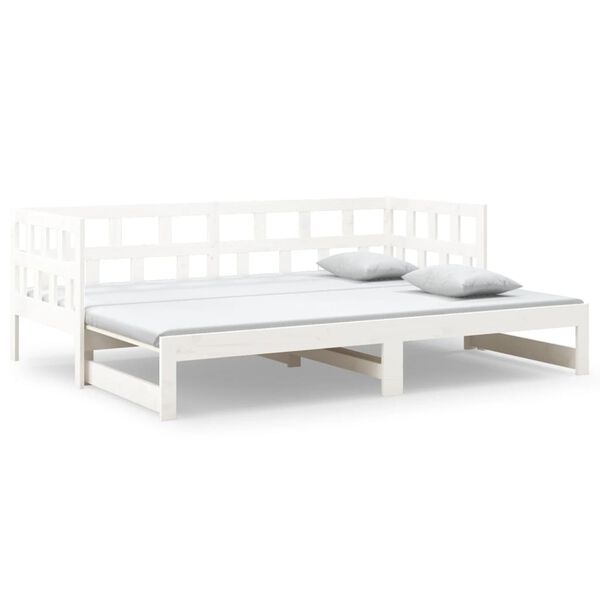vidaXL Sof&aacute; cama extra&iacute;ble sin colch&oacute;n blanco 2x(90x200) cm