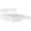 vidaXL Estructura de cama sin colch&oacute;n madera de pino blanco 135x190 cm