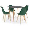 vidaXL Juego de comedor 5 piezas verde oscuro
