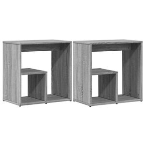 vidaXL Mesa auxiliar 2 uds madera ingenier&iacute;a gris Sonoma 50x30x50 cm