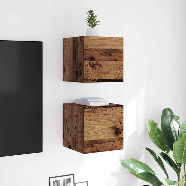 vidaXL Mueble de TV Madera vieja 30,5 x 30 x 30 cm