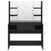 vidaXL Tocador de maquillaje con luces LED MDF negro 100x40x135 cm