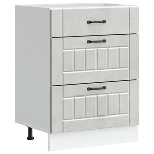vidaXL Mueble bajo de cocina Lucca madera contrachapada gris cemento
