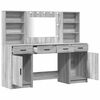 vidaXL Conjunto de mesa de vestidor con LED 3 pcs Gris Sonoma