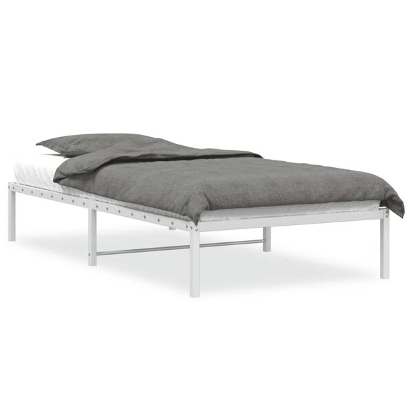 vidaXL Estructura de cama sin colch&oacute;n metal blanco 107x203 cm