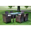 vidaXL Set comedor de jardín 7 piezas y cojines ratán sintético marrón