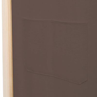 vidaXL Biombo divisor de 3 paneles de tela marrón 120x170x4 cm