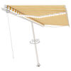 vidaXL Toldo manual retr&aacute;ctil con luz LED amarillo y blanco 450x350 cm