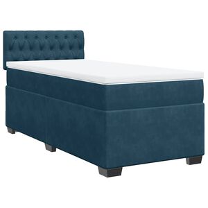 vidaXL Cama box spring con colch&oacute;n terciopelo azul oscuro 80x200 cm