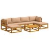 vidaXL Juego de Sof&aacute; 7 uds. Natural Madera de Acacia S&oacute;lida