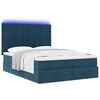 vidaXL Estructura de cama otomana con colchones terciopelo azul oscuro