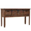vidaXL Mesa consola de madera de abeto maciza marr&oacute;n 131x35,5x75 cm