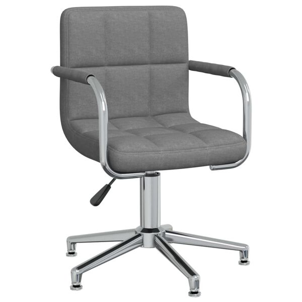 vidaXL Silla de comedor giratoria tela gris claro