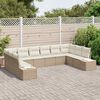 vidaXL Conjunto de sof&aacute; de jard&iacute;n 10 pcs Beige rat&aacute;n sint&eacute;tico