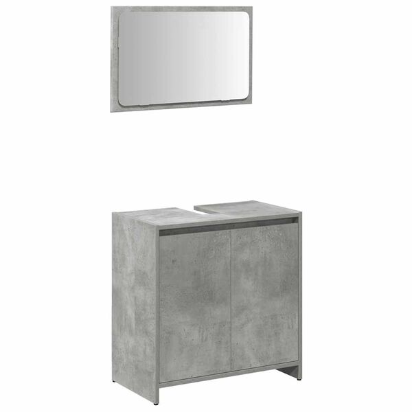 vidaXL Set muebles de baño 2 piezas madera contrachapada gris hormigón