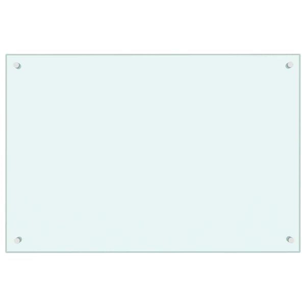 vidaXL Protección salpicaduras cocina vidrio templado blanco 90x60 cm