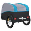 vidaXL Remolque para bicicleta hierro negro y azul 30 kg