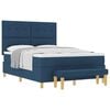 vidaXL Cama tipo Box Spring con cabecera Azul 190 x 140 cm tela