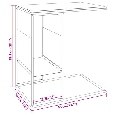 vidaXL Mesa auxiliar de madera contrachapada blanca 55x36x59,5 cm