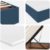 vidaXL Cama con almacenamiento y colch&oacute;n Azul 160 x 200 cm Poli&eacute;ster
