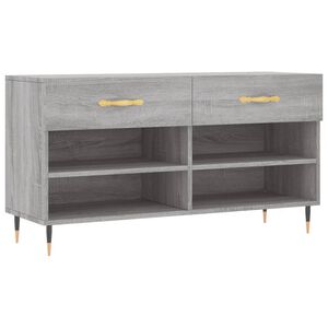 vidaXL Banco zapatero madera de ingenier&iacute;a gris Sonoma 102x35x55 cm