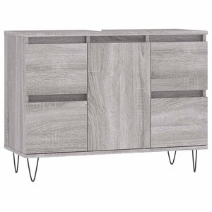 vidaXL Mueble de ba&ntilde;o madera de ingenier&iacute;a gris Sonoma 80x33x60 cm