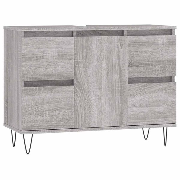 vidaXL Mueble de baño madera de ingeniería gris Sonoma 80x33x60 cm