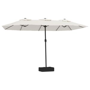vidaXL Sombrilla doble blanco arena 449x265 cm