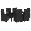 vidaXL Conjunto de Comedor de Jard&iacute;n 7 uds. Negro rat&aacute;n sint&eacute;tico