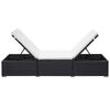 vidaXL Tumbona con coj&iacute;n de rat&aacute;n sint&eacute;tico negro