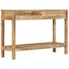 vidaXL Mesa consola con 2 cajones madera maciza de mango 110x35x75 cm