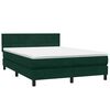vidaXL Cama box spring con colch&oacute;n y LED terciopelo verde oscuro 160x220 cm