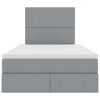 vidaXL Cama con almacenamiento y LED Gris Claro 120 x 190 cm Poli&eacute;ster