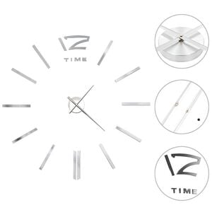 vidaXL Reloj de pared 3D con dise&ntilde;o moderno 100 cm XXL plateado