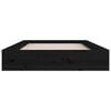 vidaXL Estructura de cama doble de madera maciza negro 135x190 cm