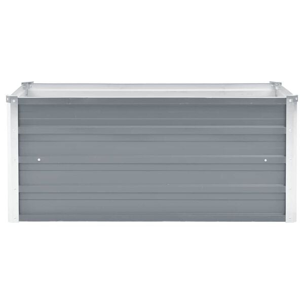vidaXL Arriate de jard&iacute;n de acero galvanizado gris 100x40x45 cm