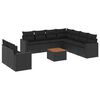 vidaXL Set de sof&aacute;s de jard&iacute;n 10 pzas cojines rat&aacute;n sint&eacute;tico negro