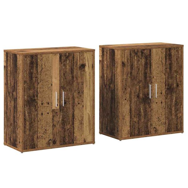 vidaXL Aparador 2 pcs Madera vieja 60 x 31 x 70 cm
