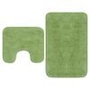 vidaXL Conjunto de alfombrillas de ba&ntilde;o de tela 2 piezas verde