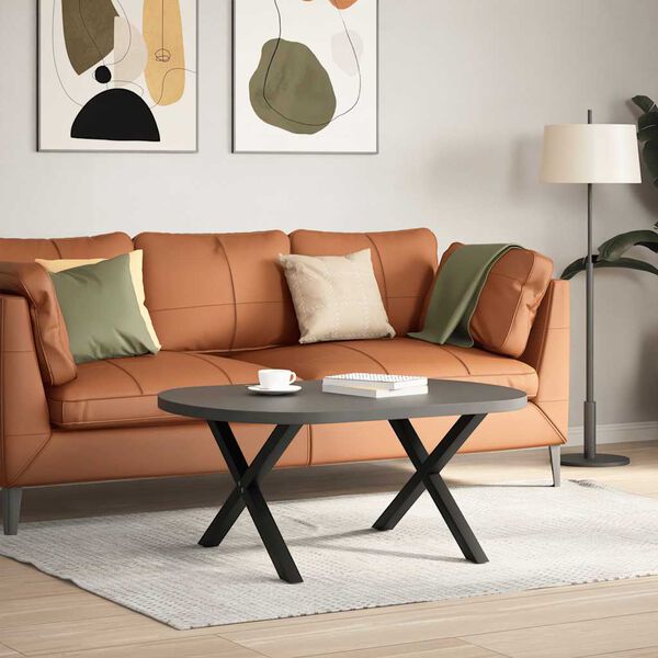 vidaXL Patas para mesa de centro en forma de X (2 unidades), color negro, 70 x (42-43) cm, acero