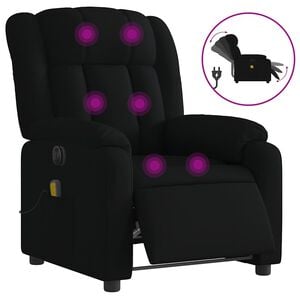 vidaXL Sill&oacute;n reclinable de masaje el&eacute;ctrico tela negro