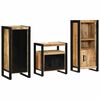 vidaXL Juego de muebles de ba&ntilde;o 3 pcs Marr&oacute;n Madera de mango maciza