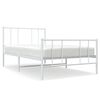 vidaXL Estructura cama sin colch&oacute;n con estribo metal blanco 107x203 cm
