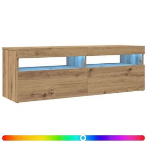 vidaXL Mueble de TV luces LED madera roble artisan 120x35x40 cm