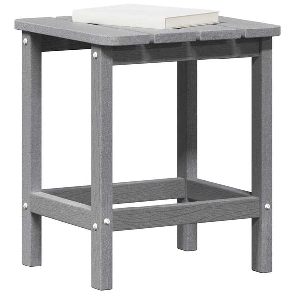 vidaXL Mesa lateral Gris Claro 38 x 38 x 46 cm Polietileno