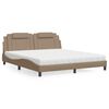 vidaXL Cama Viana con colch&oacute;n cuero sint&eacute;tico capuchino 180x200 cm